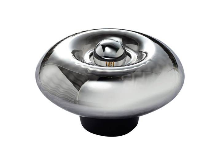 Lampe à poser verre diamètre 20cm gris
