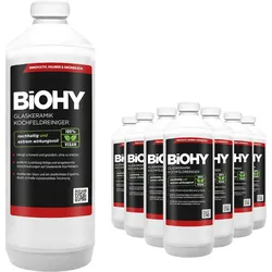 BiOHY Glaskeramik Kochfeldreiniger (9x1l Flasche) | Optimal zur Reinigung und Pflege von Kochfeld und Induktion | Geeignet für ALLE GERÄTE