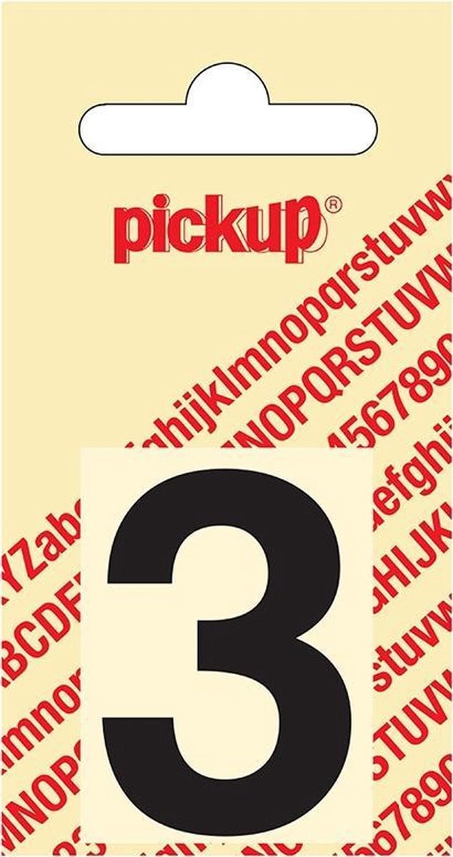 Pickup plakcijfer Helvetica zwart 40 mm