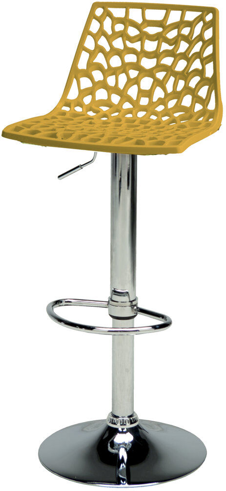 GRANDSOLEIL Spider Height Adjustable Swivel Bar Stool Yellow 45cm W X 45cm D