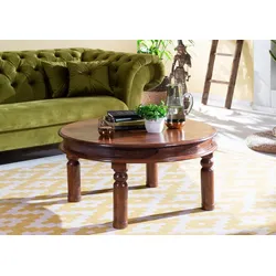 Couchtisch rund Akazie 90x90x45 nougat lackiert OXFORD #330