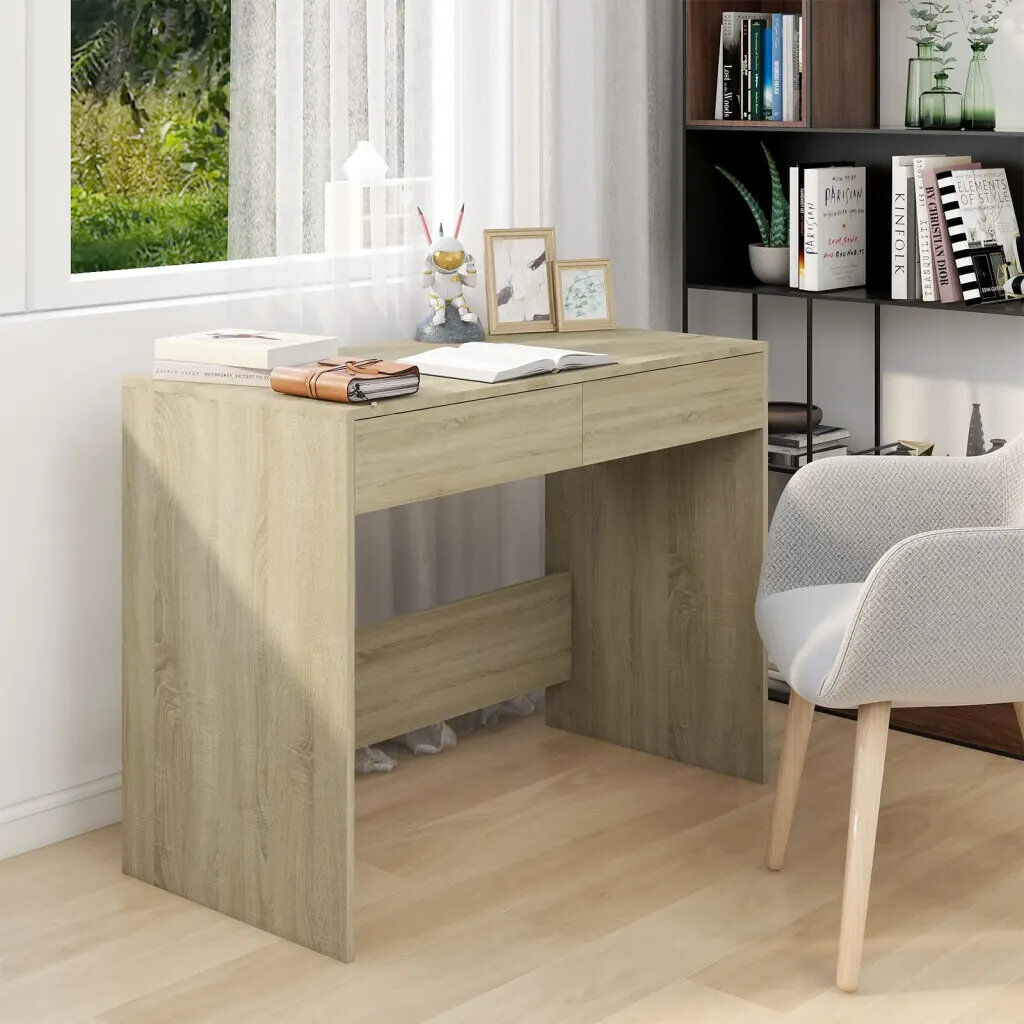 Ebern Designs Gargiulo Writing Desk Sonoma Ôak 76.5cm H X 101cm W X 50cm D