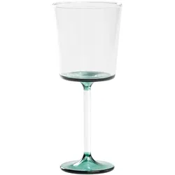 Zafferano Discobolo Rotweinglas aus mundgeblasenem Borosilikatglas, 4-teiliges Set, Fassungsvermögen 46,5 cl, Design mit elegantem, seegrünem Boden