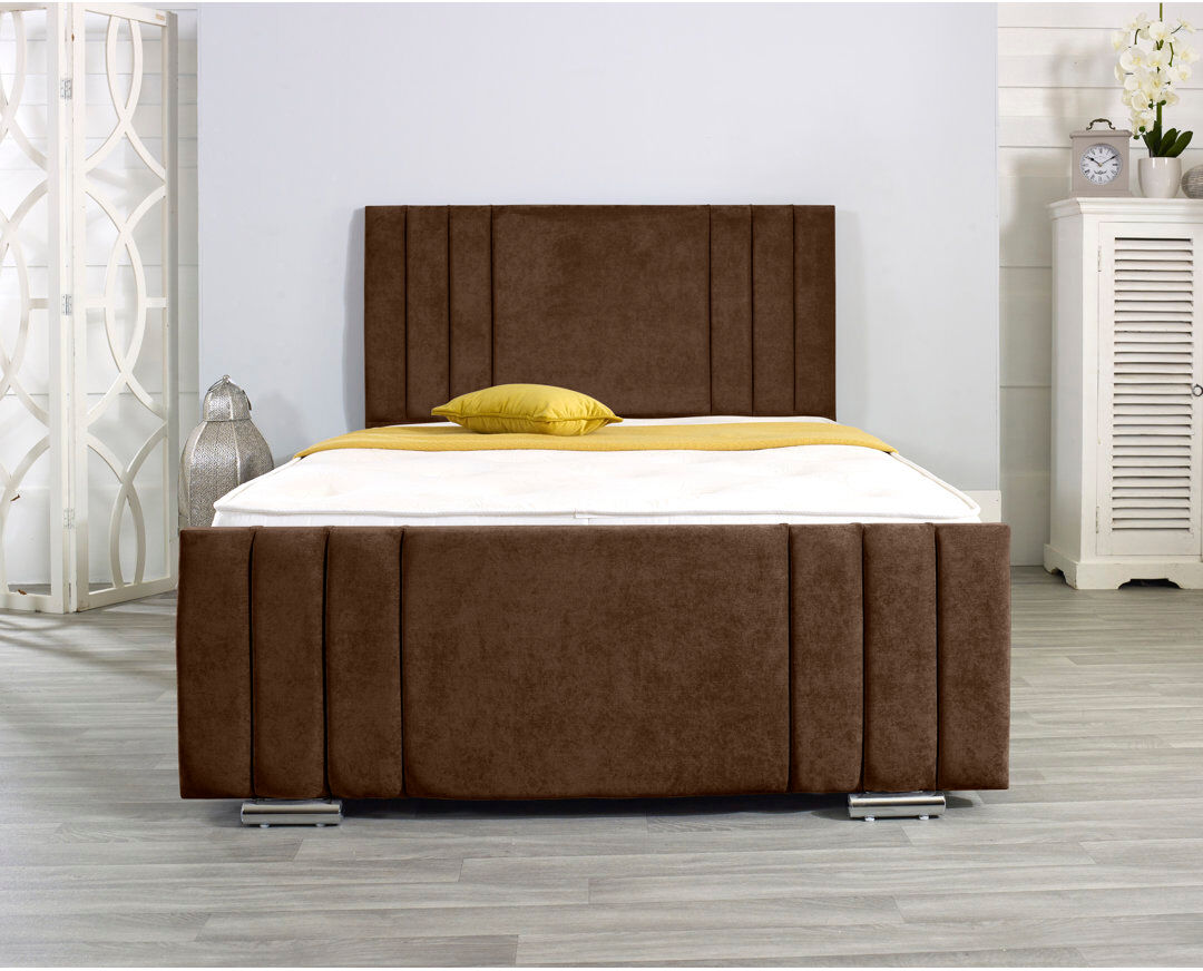 Wayfair Sleep Shirehampton Upholstered Bed Frame Brown Double (4'6)