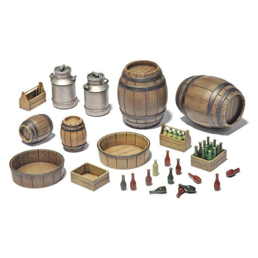 Mini art Wooden Barrels & Village Utensils (35550)