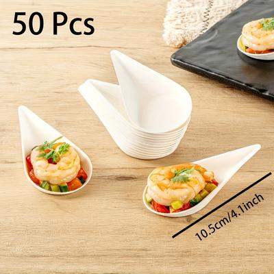 The Handy Homestead Water Drop Disposable Dessert Plates For Snacks Appetizers And Party Serving 50pcs