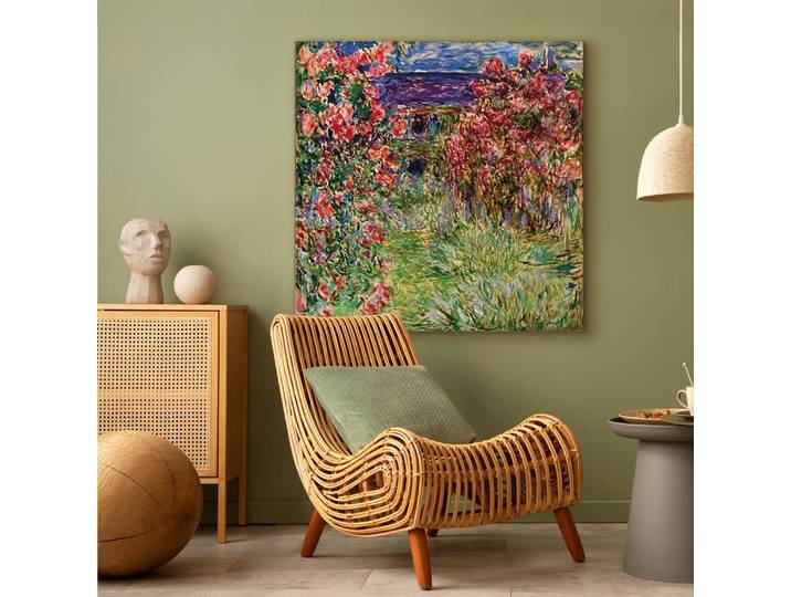 Leinwandbild La maison dans les roses Filz Gold/Gold 80 x 80cm
