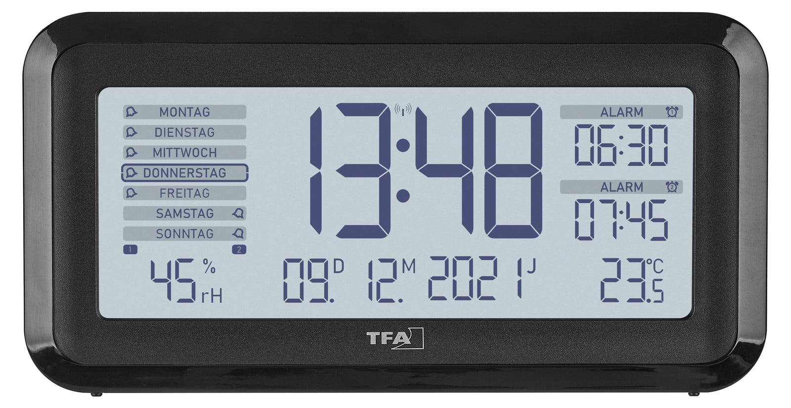 TFA Dostmann Digitale radio-wekker met ruimteklimaatmeter BOXX2 60.2562.01