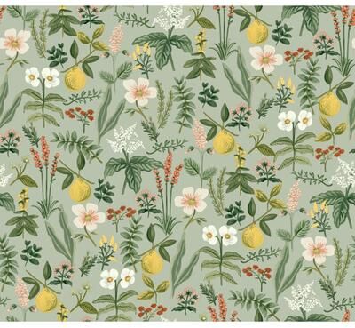 Rifle Paper Co. Herb Garden Sage Botanical Premium Peel + Stick Wallpaper