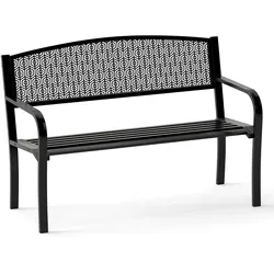 Helloshop26 - Gartenbank 60 x 128 x 86 cm 1 Stück komfortabel und langlebig modernes Design schwarzes Metall 20_0020916
