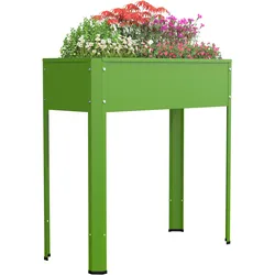 VCM Metall Hochbeet 80x35x80 cm, stehender Pflanzkasten für Balkon Terrasse Garten, Blumenkasten, Balora L