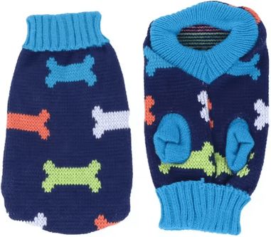 Inspire Picks Knitted Turtleneck Cat Sweater For Winter Warmth & Holiday Style dark Blue xxl