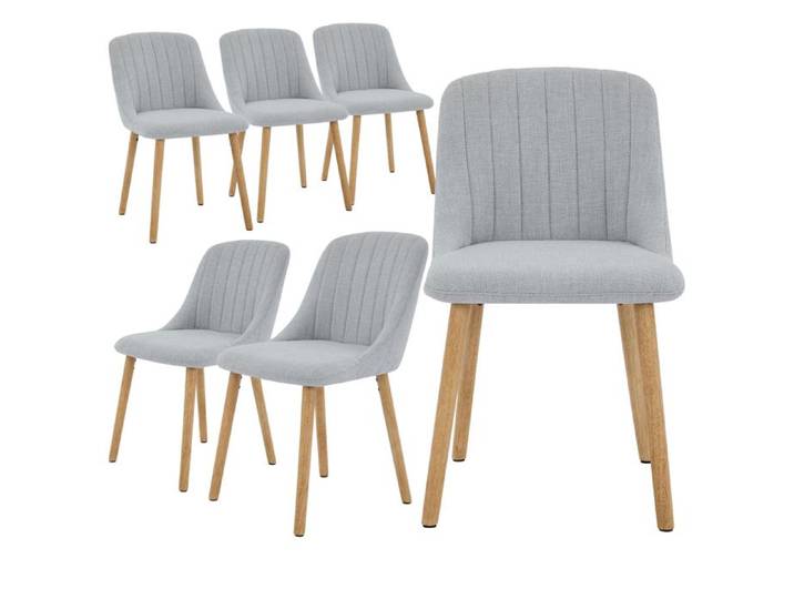 LOT DE 6 - CHAISE DE SALLE A MANGER -Scandinave-GRIS