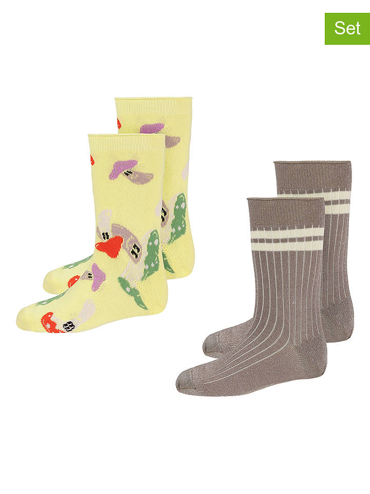 molo 2er-Set: Socken in Gelb/ Hellbraun - 27-30