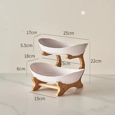 Inspired Finds 2 3 Tier Snack Serving Tray Fruit Plate Modern Candy Dish Dessert Stand For Home white2tiers