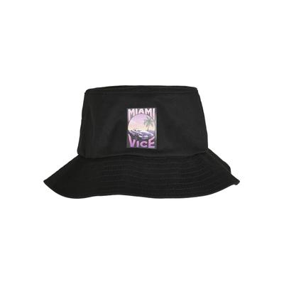 Sonnenhut MERCHCODE "Merchcode Unisex Miami Vice Print Bucket Hat", Damen, Gr. onesize, schwarz, 98% Baumwolle, 2% Elasthan, Hüte
