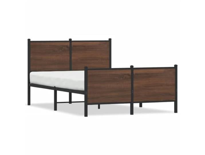 Stahlstabil Schlafzimmer Klassisch Metallbettgestell Braun 120x190 cm Metallbett ohne Matratze Braun Eichen-Optik 120x190 cm Stabiler Stahlrahmen Mit Lattenrost Und Stauraum