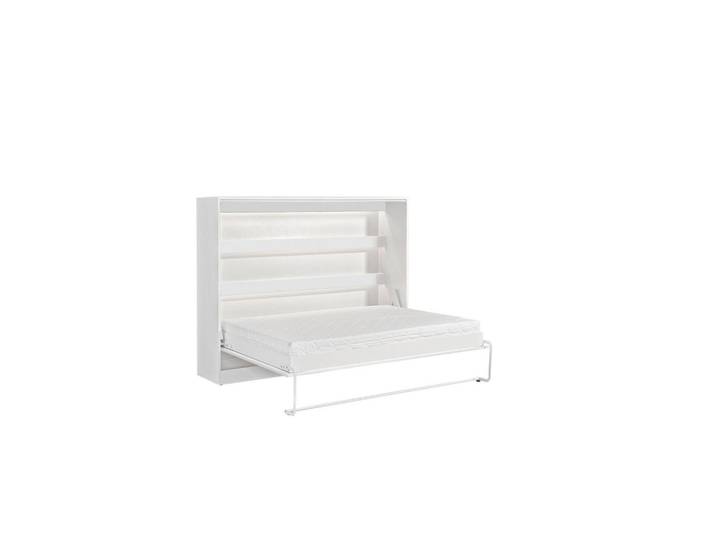 Kaiser Möbel Schrankbett Perfekt 160x200 Ein Horizontales Vereint Weiß, Holz, Echtholz,Balkeneiche, 2-Schicht, Rechteckig, 160x200 cm, Schlafzimmer, Betten, Gästebetten, Klappbetten
