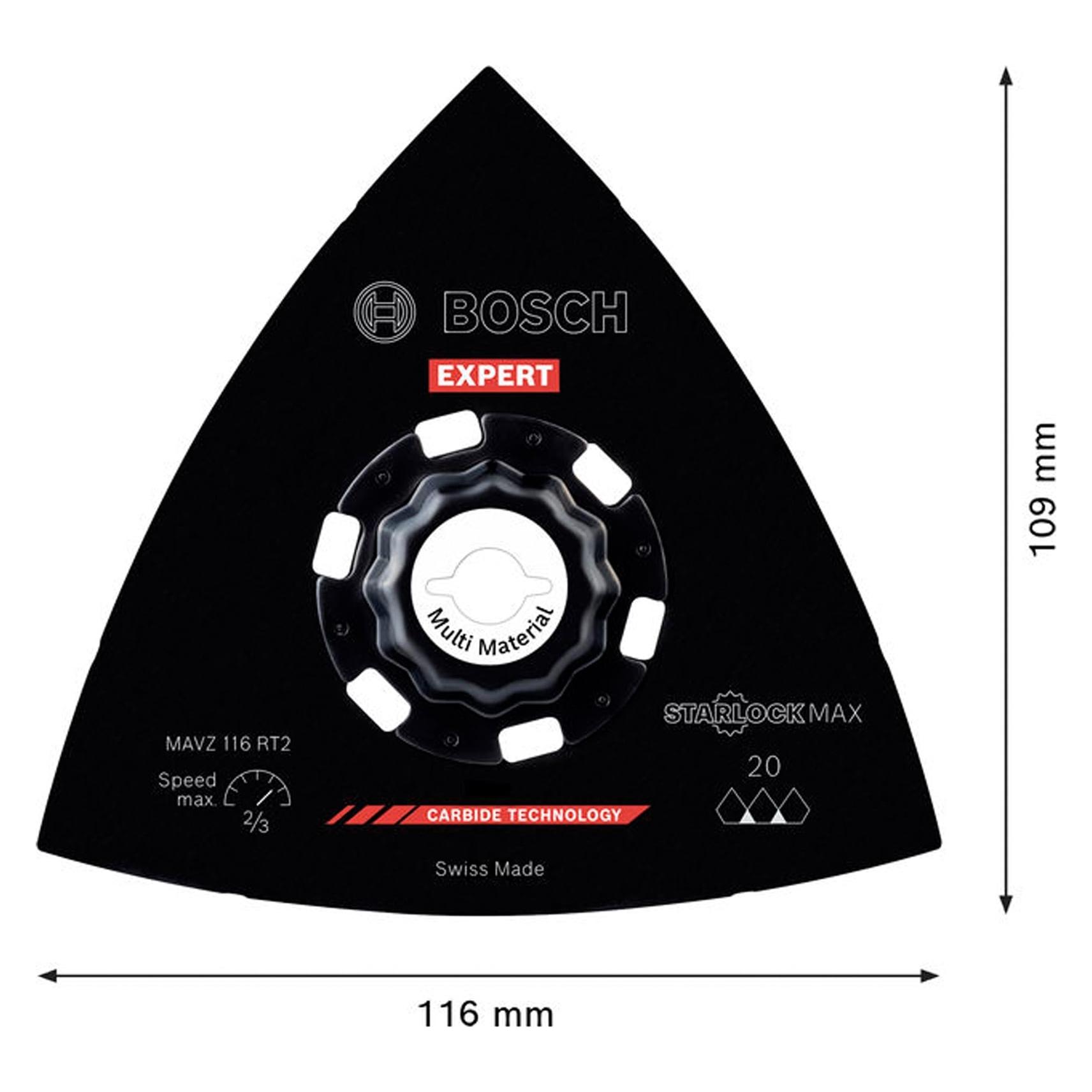Bosch Professional Zubehör EXPERT MAVZ 116 RT2 Schleifplatte für Multifunktionswerkzeuge (2608902078)
