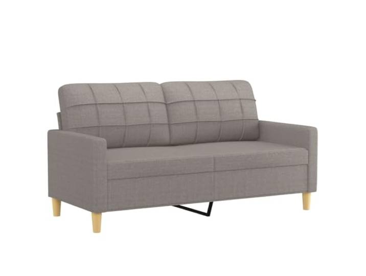 KTHLBRH Sofa-Set, 3-teilig, mit Kissen, Farbe: Taupe Polyestergewebe, Metallrahmen, Fußstütze inklusive, 5 Kissen