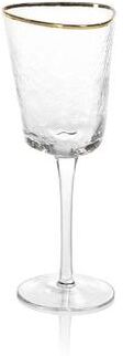 Zodax Kampari Triangular Wine Glasses with Gold Rim, Set of 4