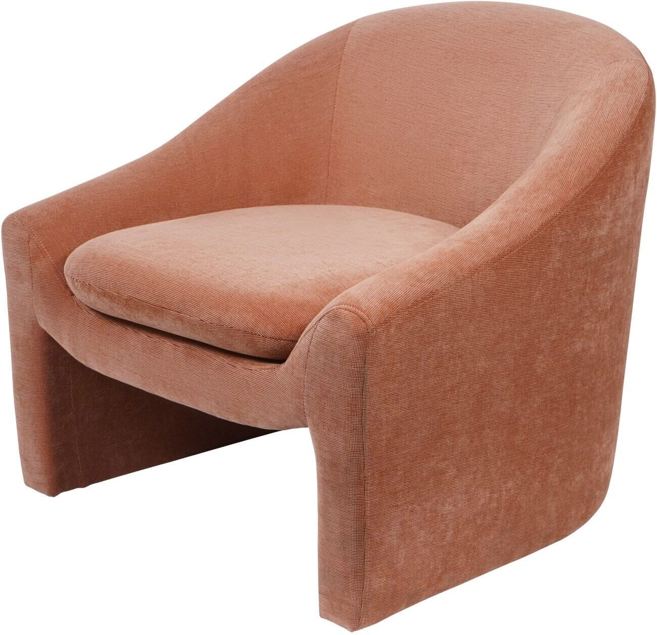 Cosmo Peachy Pink Chenille Statement Accent Chair