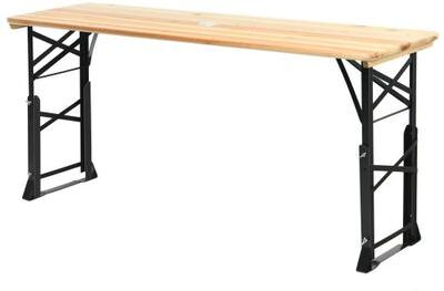 Costway 66.5 Inch Outdoor Wood Folding Picnic Table with Adjustable Heights