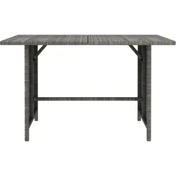 Garten-Esstisch Poly Rattan| vidaXL : Farbe - Grau