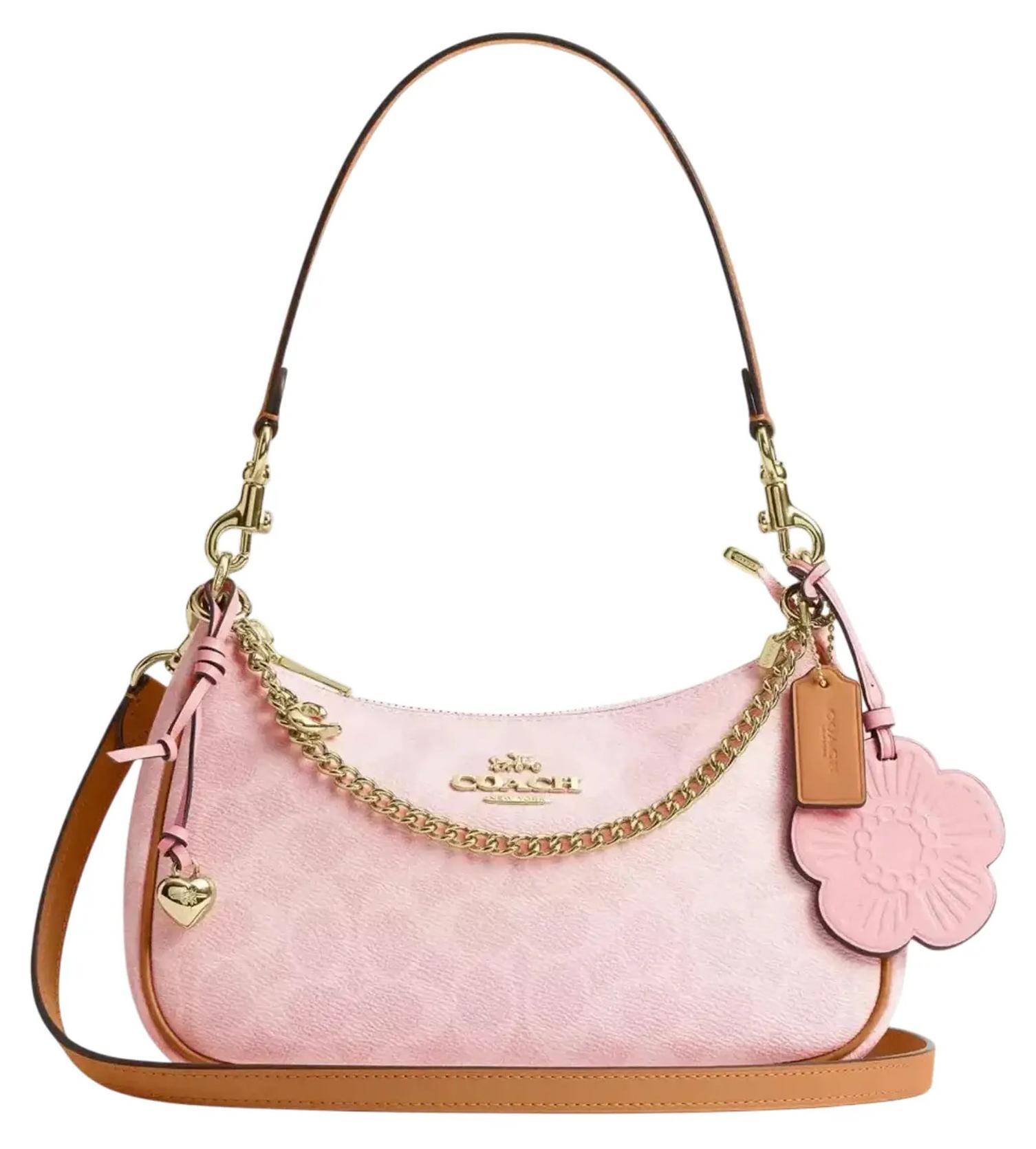 Damenhandtasche Coach Teri Shoulder, Signature Canvas, Rosa