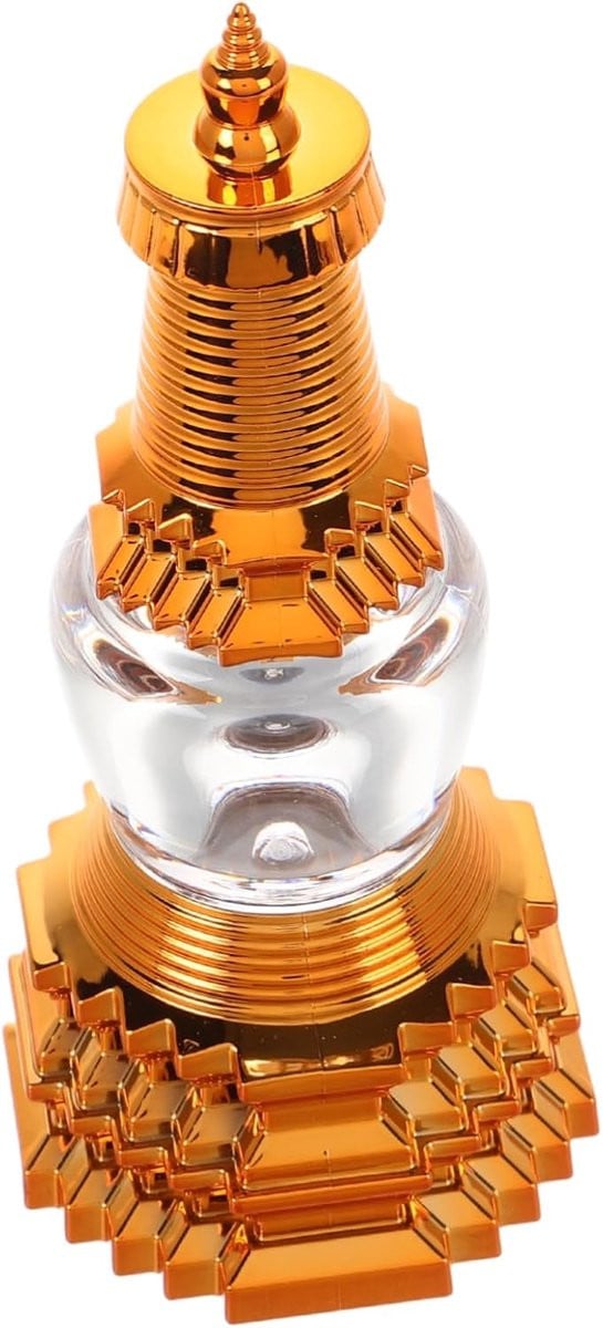 Goudkleurig metalen beeld Offertoren handgesneden design Hoogte: 14.5 cm