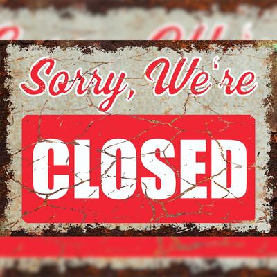 HB-Druck Sorry we are closed Deko Schild A5 Rückseite selbstklebend