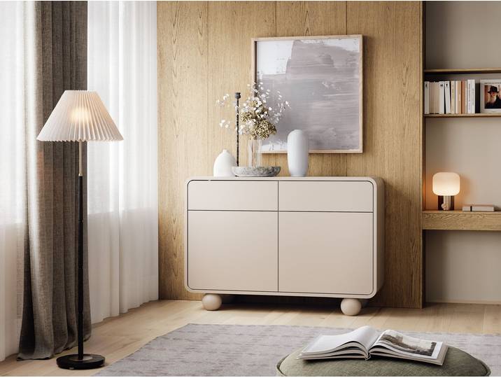 Designer Kommode Layla 108 cm - Beige - Luxusbetten24