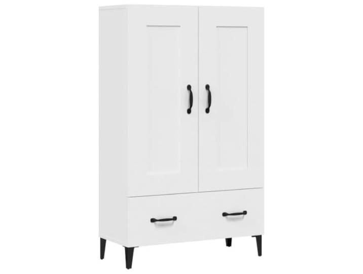 Fisinber Highboard Weiß 70x31x115 cm Schrank Holzwerkstoff Kommode Schicker Beistellschrank im Industrie Design mit Wandhalterung für Ihr Wohnzimmer, Flur oder Home Office.