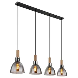 Globo 15550-4H Mattea Hängeleuchte Metall Schwarz Matt, 4X E27 Led