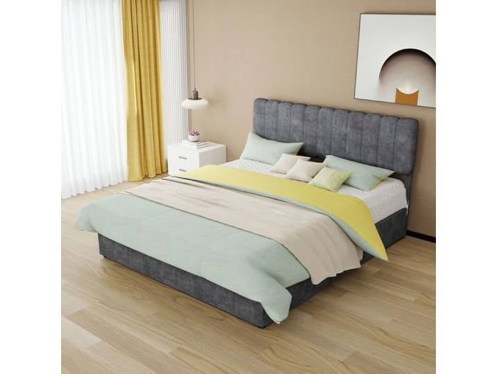 Lit - SOGEU - Modern Minimalist - 160x200 cm - Tête de lit rembourrée - Rangement haut