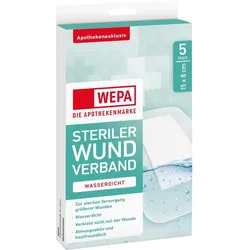 Wepa Wundverband Wasserdicht 15 x 8cm Steril 5 ST