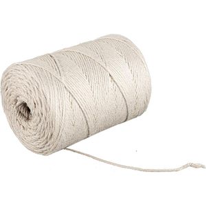 Rayher Bindfaden 4200302, Jutegarn, 3-fach, Stärke 3,5mm, elfenbein, Länge 280m