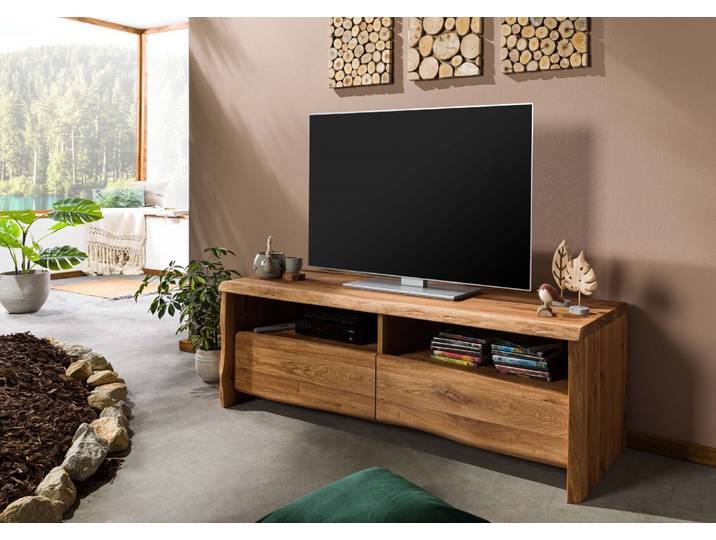 TV-Board Wildeiche 151x45x50 natur geölt PURE OAK #108