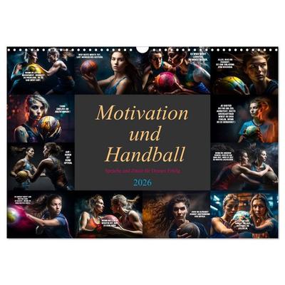 Motivation und Handball (Wandkalender 2026 DIN A3 quer), CALVENDO Monatskalender