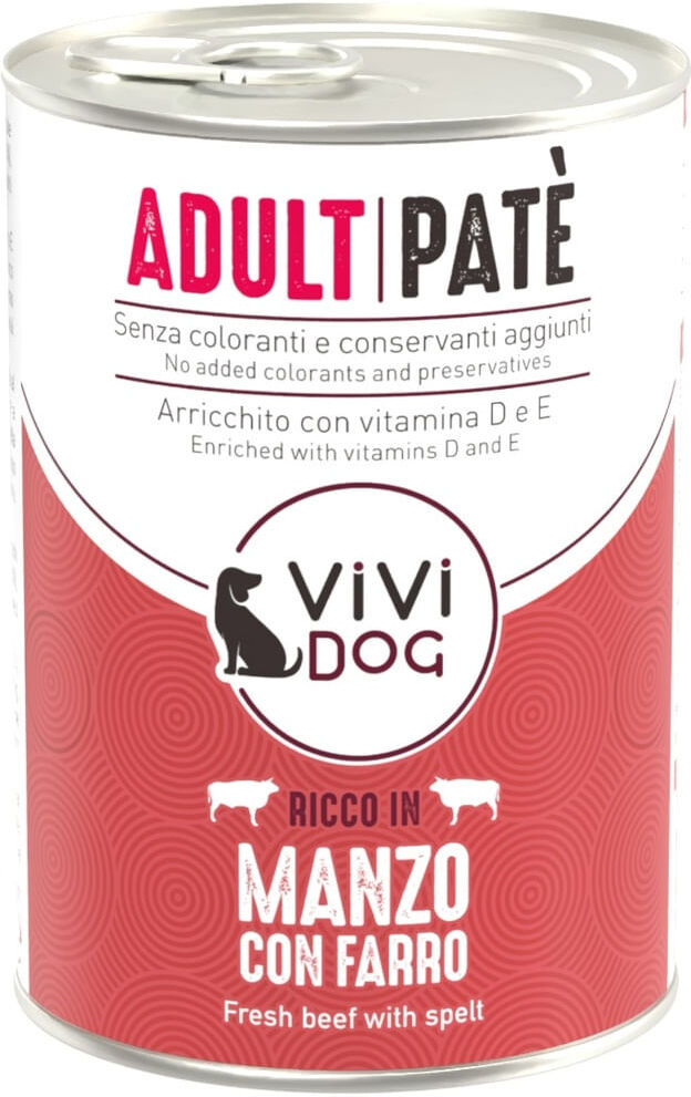 ViVi Dog Adult Paté 400G MANZO CON FARRO