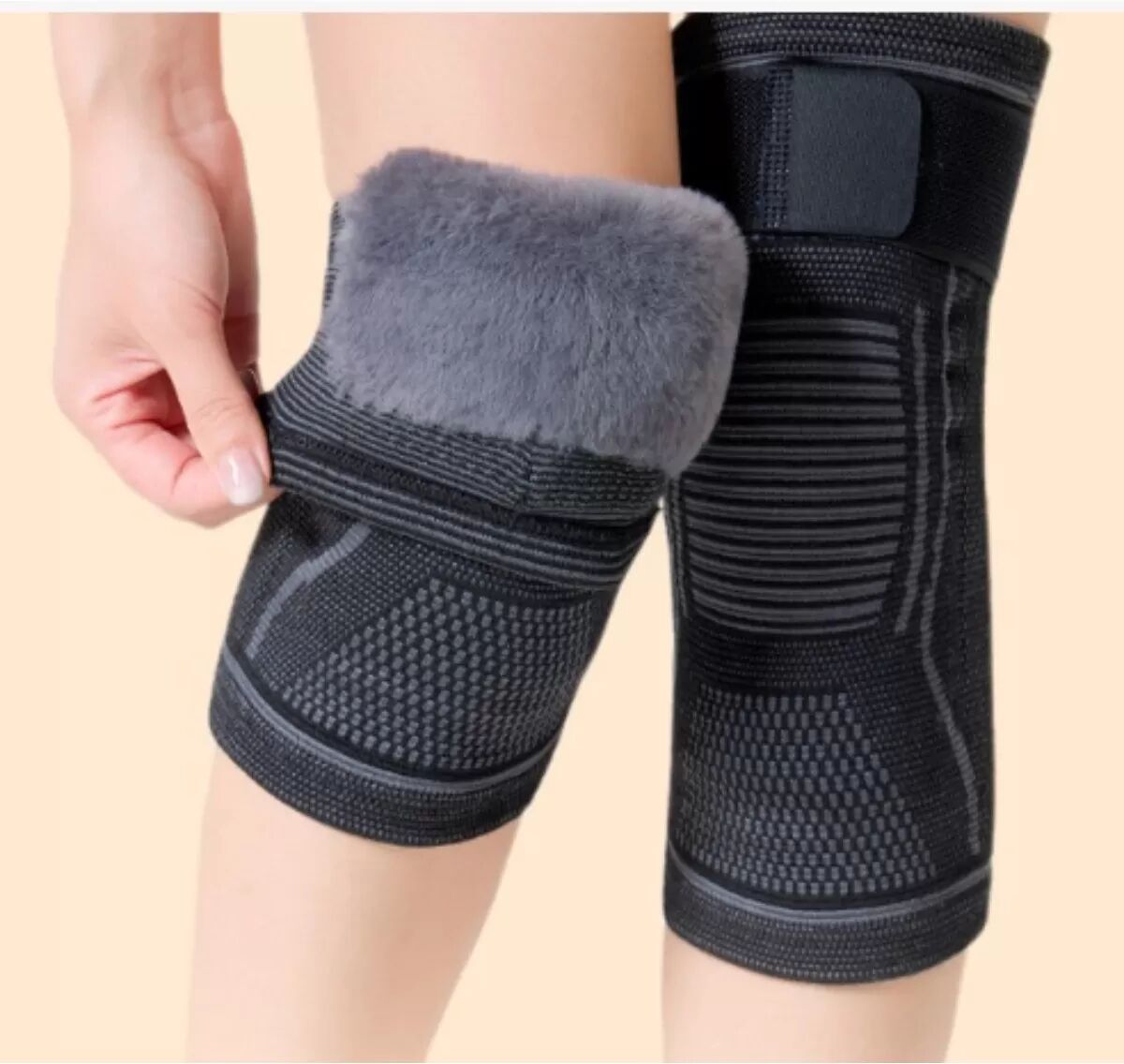INF Genouillères épaisses et moelleuses - Genouillères chaudes en polyester pour une protection optimale par temps froid L