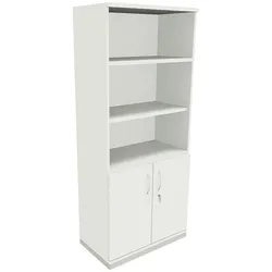 fm Büromöbel Kombischrank »Sidney« 5 OH 3 offene Fächer 2 Türen weiß, 80x186.9x44.2 cm