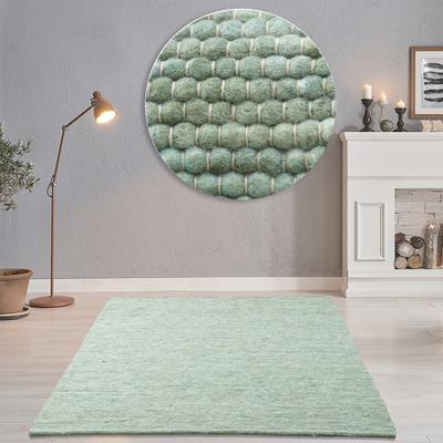 Wollteppich THEKO "Alpen, Handwebteppich", grün, B:40cm H:12mm L:60cm, Schurwolle, Teppiche, reine Wolle, meliert, handgewebt, Wendeteppich, Wohnzimmer