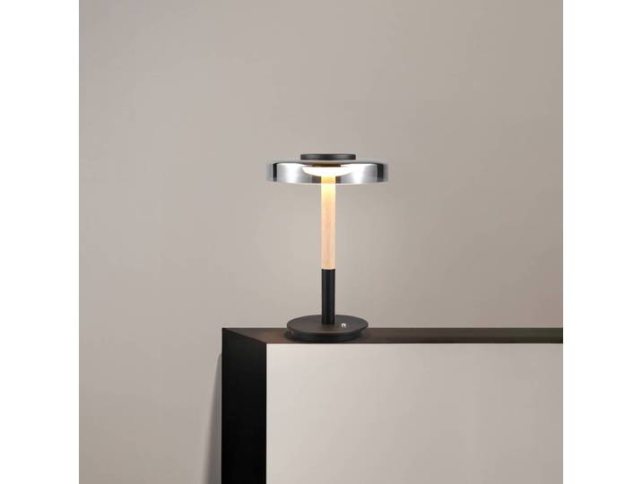 Trio Lighting LED Tischlampe Celeste, dimmbar, chrom / silber, für Wohn- / Esszimmer, Glas, Modern, LED Tischlampe