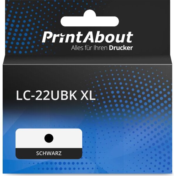 PrintAbout Druckerpatrone kompatibel mit Brother LC-22UBK XL - Schwarz - Hohe Kapazität