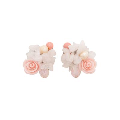 Paar Ohrclips "Blossom Beat", Damen, Gr. Glas, rosa, COLLEZIONE ALESSANDRO, Ohrringe