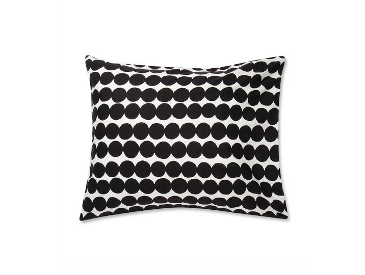 Marimekko - Räsymatto Kopfkissenbezug, 50 x 60 cm, schwarz / weiss