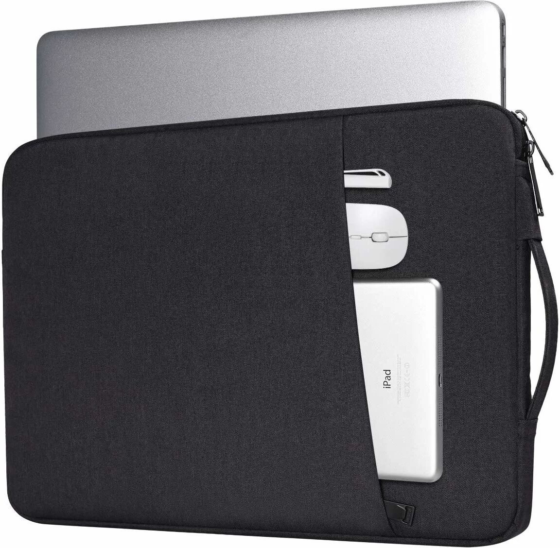 INF Laptoptasche 14.1 / 15.4 Zoll Canvas Schwarz