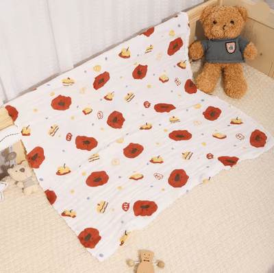 Inspire Essentials PureGauze Cotton Baby Bath Towel Four Layer Muslin Swaddle Blanket f