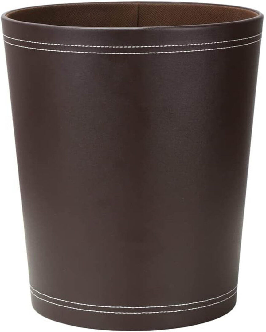 LIFEWITA Leather / Faux Leather Open Waste Bin - 10L Brown 10L